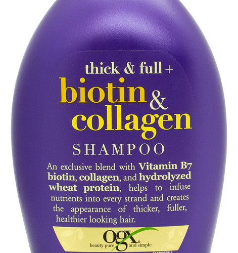 Ogx Biotin & Collagen Shampoo Con Colágeno Volumen X 385ml 1