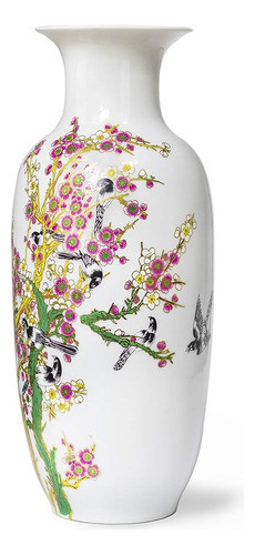 Jarrón De Flor De Rosa Dahlia Famille, Porcelana China Hecha 1