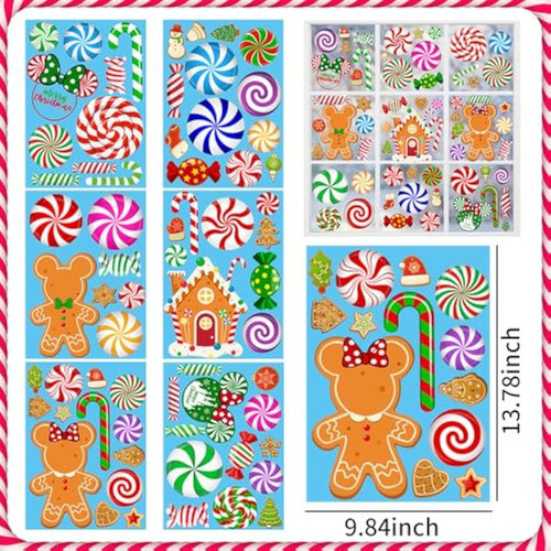 Pegatinas De Navidad Para Ventana De Jengibre, 1