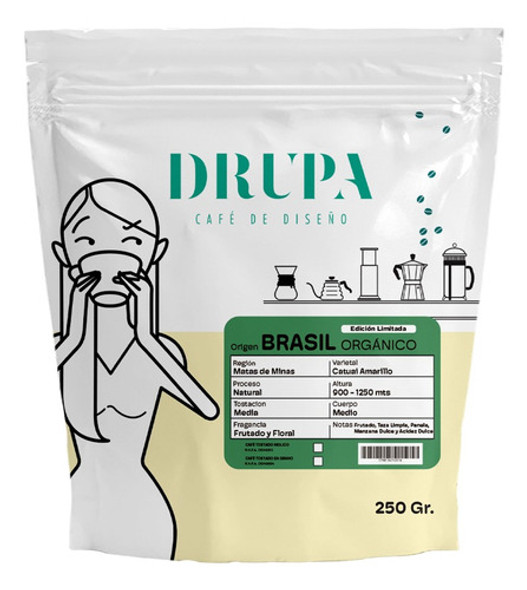 Café De Especialidad En Grano Brasil Orgánico X 250g Drupa 0 Café De Especialidad En Grano Brasil Orgánico X 250g Drupa 0