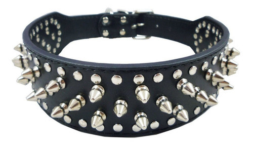Cuero Pu Cuello Ajustable Sharp Tachonado Perro De Pinchos P 1