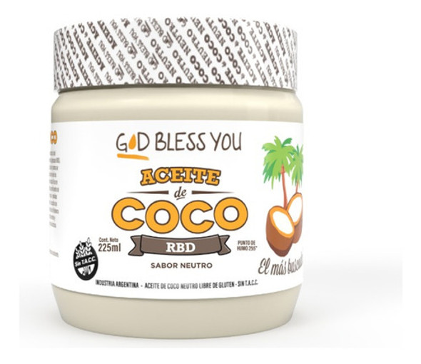 Pack 4 Uni Aceite De Coco God Bless You - Neutro/ Rbd 225ml 0 Pack 4 Uni Aceite De Coco God Bless You - Neutro/ Rbd 225ml 0