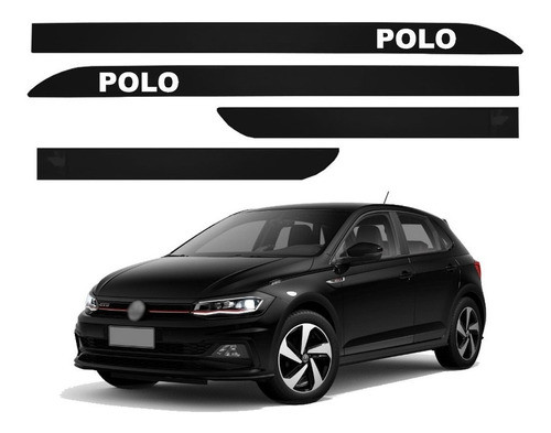 Jogo De Friso Lateral Facão Vw Polo Preto Ninja 2019 2020 0