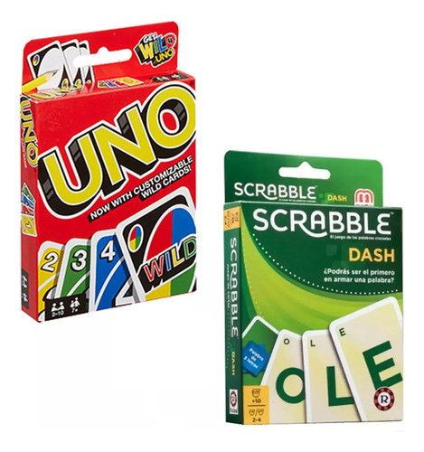 Juego De Mesa Scrabble Dash + Uno Original Mattel Ruibal 0