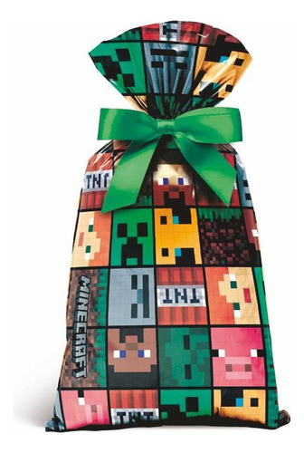 40 Unidades - Saco Para Presente - Minecraft 0