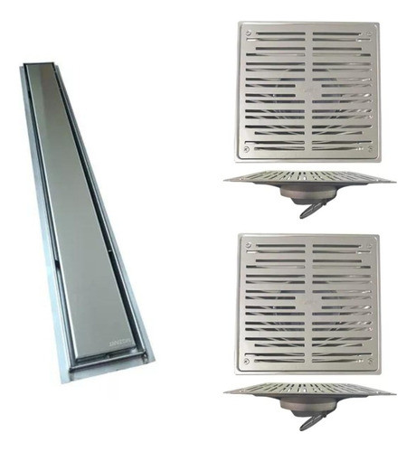 Combos Rejillas Mozart Piso Lineal 50x10 Cuadrada 20x20 X2 0