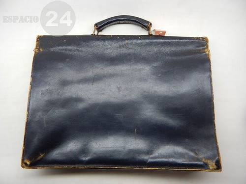 Maletín Portafolios Cartera Antiguo Cuero Pullman Color Negr 1