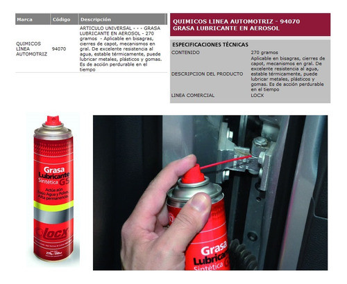 Grasa Lubricante Sintética Gs - Locx 0