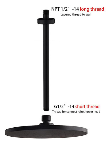 Brazo De Ducha De Montaje En Techo Con Brida Para Cabezal De 1