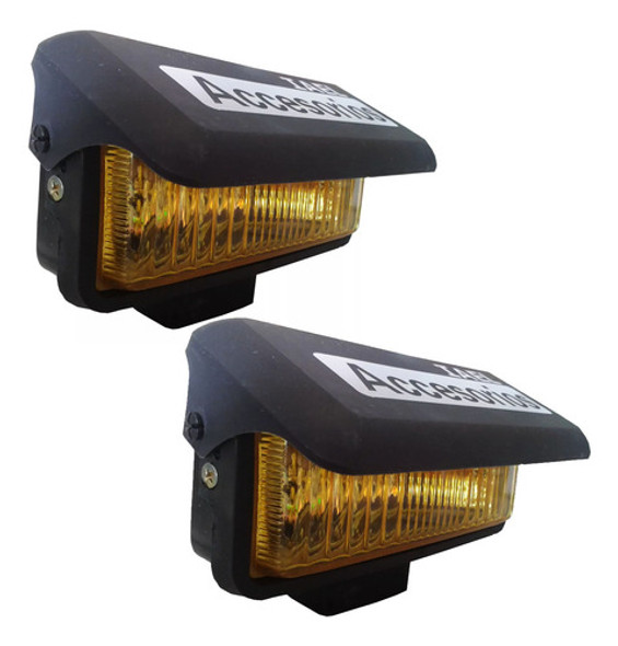 Par Faro Iodo Auxiliar Rectangular Con Tapa Ámbar Iael 0