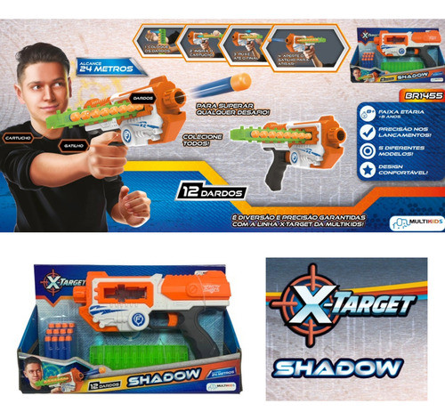 Lançador De Dardos X-target Sahdow Com 12 Dardos Brinquedo 1