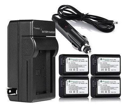 4 X Np-fw50 Batería + Cargador Para Sony A5000 A3000 A7s A7r 1