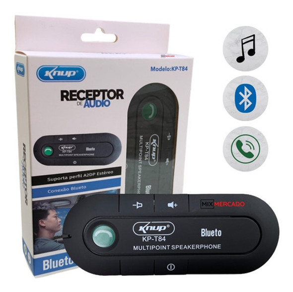 Adaptador Receptor Bluetooth Música Chamada Som Carro Auto 0