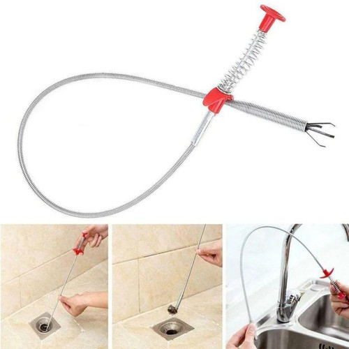 Destapa Cañeria Limpia Tuberias Flexible Baño Cocina 60 Cm 0