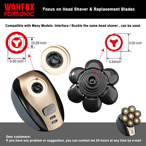 Cabezal De Repuesto De 7 Cuchillas Para Afeitadora De Cabeza 1