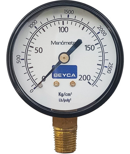 Manómetro 200 Kg/cm² 63 Mm Rosca 1/4 Inferior Beyca Mm2-34 0
