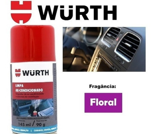Limpa Ar Condicionado Higienizador Automotivo Wurth Floral 1
