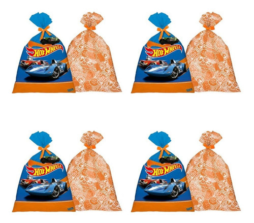 16 Unidades - Sacolinha Plástica Surpresa - Festa Hot Wheels 0