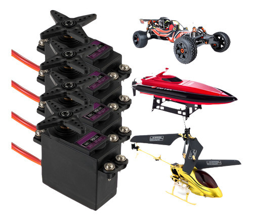4 X Mg996 Alta Velocidad Par Metal Gear Servo Rc Avión Motor 0