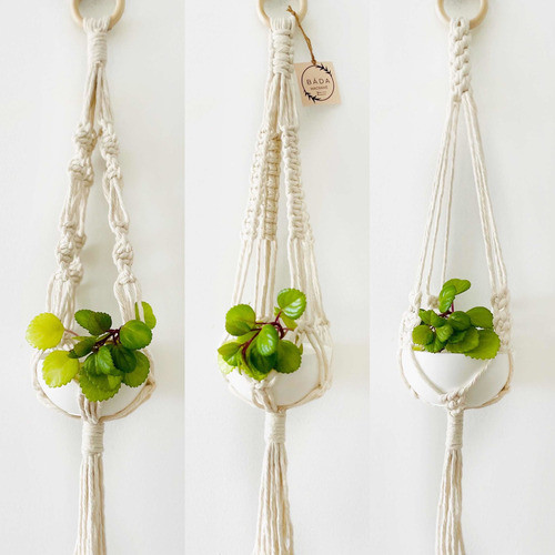 Porta Macetas Macrame. Modelo 60 Cm. De Largo 0