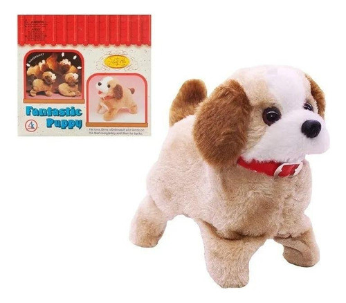 Cachorro Pelúcia Pula E Salta Anda Late Som Brinquedo Pilha 0