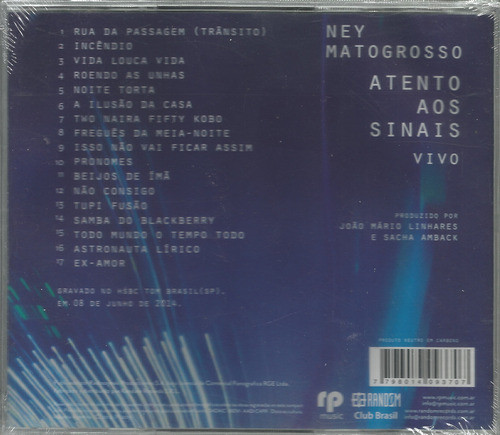 Ney Matogrosso / Atento Aos Sinais Vivo - Cd Original Nuevo 1