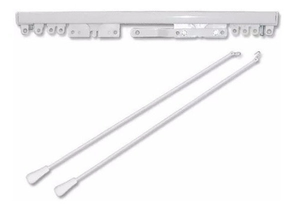 Riel Europeo Para Cortina Con Ruedas Completo X 2,20 Mts 0