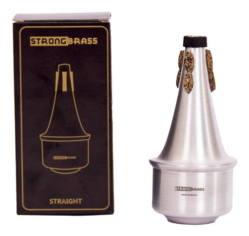 Surdina Strong Brass Straight Cor Alumínio Escovado Trompete 0