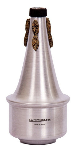 Surdina Strong Brass Straight Cor Alumínio Escovado Trompete 1