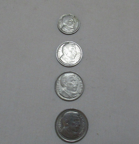 4 Monedas San Martín 5 10 20 50 Centavos Argentina Año 1953 0