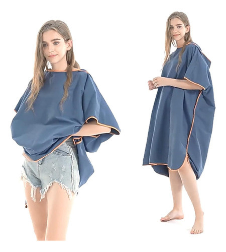 Bata Para Adultos Hi Suyi, Microfibra, 90 Cm X 110 Cm, Azul 0