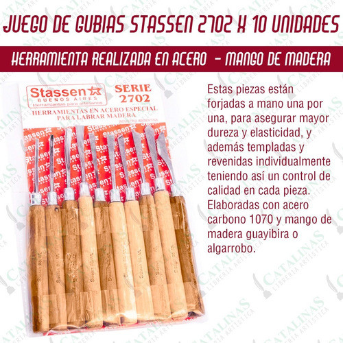 Stassen Juego De Gubias X10 De Acero Codigo 2702 Microcentro 1
