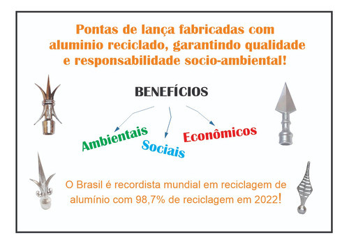 Ponta De Lança Modelo Romana Para 1/2 Com 40 Peças 1