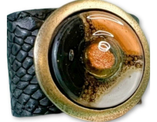 Pulsera Tipo Muñequera De Cuero Sintetico 0