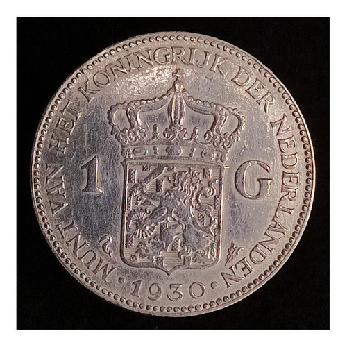 Holanda 1 Gulden 1930 Muy Bueno Plata Km 161.1 1
