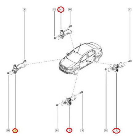 Limitador Porta Renault Logan Sandero 2014 2015 2016 2017 0