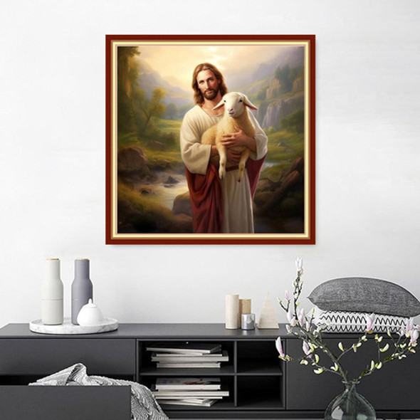 Kit De Bordado Jesus Pastor Ovejas Principiantes, 45x45 Cm 1