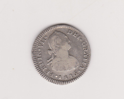 Moneda Chile 1 Real Año 1816 Fj Plata Excelente 0