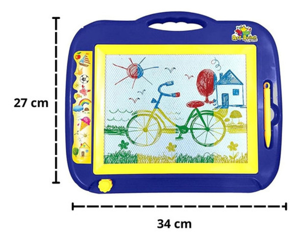 Lousa Mágica Azul Grande Tela Em 4 Cores Infantil C/ Caneta 1 Lousa Mágica Azul Grande Tela Em 4 Cores Infantil C/ Caneta 1
