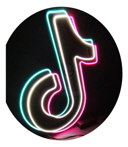 Cartel Logo Tiktok En Neón Led / Deco / Figuras / Hogar 0