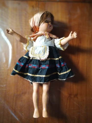 Antigua Muñeca Camina Ropa Original 50cm Italiana 1