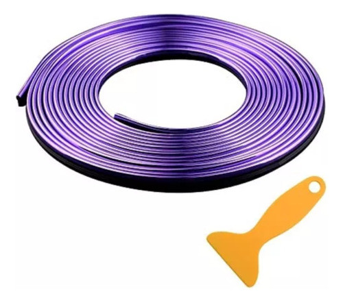 Moldura A Presion P/auto Universal Violeta  5 Metros 0