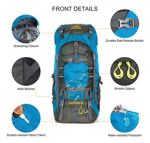 Mochila De Senderismo Reforzada Nacatin 60l Ligera 1