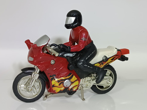 Moto De Plástico Con Piloto - Hot Wheels - Año 2000 0