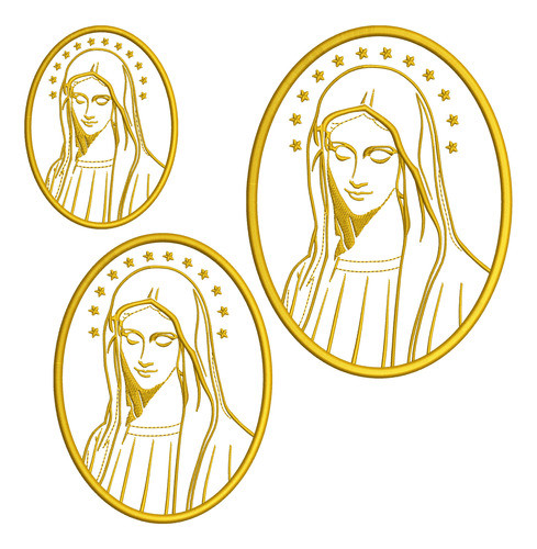 Matriz De Bordado: Virgen María  - 3 Tamaños 0