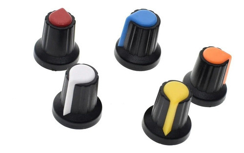 Pack X10 Perilla Potenciómetro 6 Mm Diámetro Plastico 0