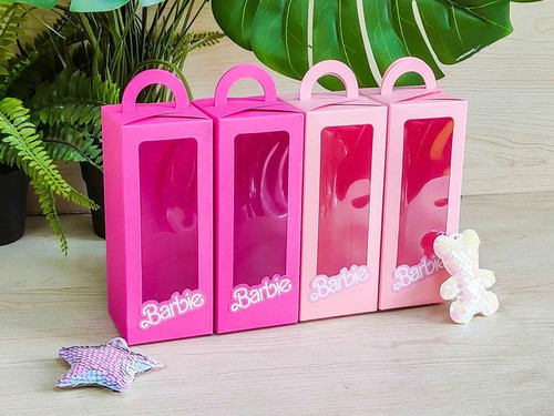 Caja Souvenir Con Visor  Cumple Barbie P/ Golosinas X 15u 0