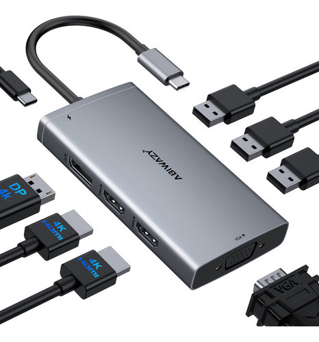 Estacin De Acoplamiento Usb C A Hdmi Dual, Monitor Doble, Co 0