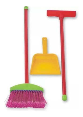 5 Set De Limpieza Infantil Escoba Pala Secador Juguete X 5 U 0