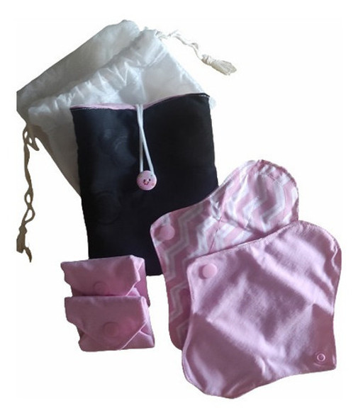 Pack 4 Protectores Diarios De Tela Reutilizables + Estuche 1 Pack 4 Protectores Diarios De Tela Reutilizables + Estuche 1